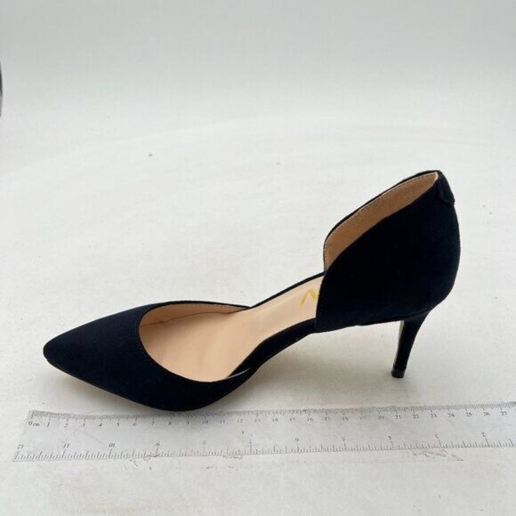 YDN Women Classic Mid Heels D'Orsay Pumps Suede Pointed Toe Slip On Dressy - Picture 1 of 8